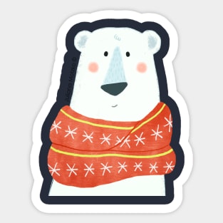 Polar Bear with scarf Sticker